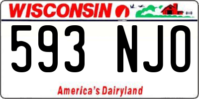 WI license plate 593NJO