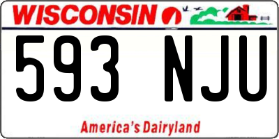 WI license plate 593NJU
