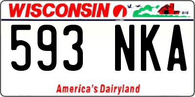 WI license plate 593NKA