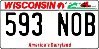 WI license plate 593NOB