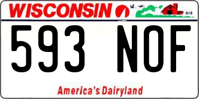 WI license plate 593NOF