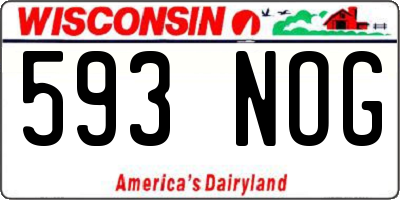 WI license plate 593NOG