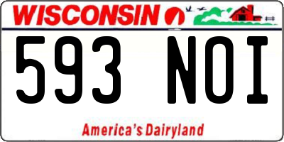 WI license plate 593NOI