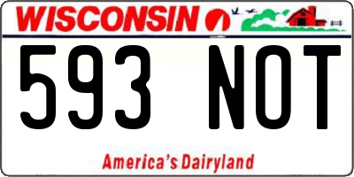 WI license plate 593NOT
