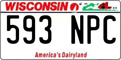 WI license plate 593NPC