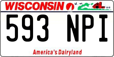 WI license plate 593NPI