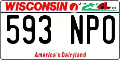 WI license plate 593NPO