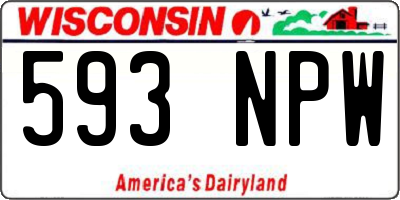 WI license plate 593NPW