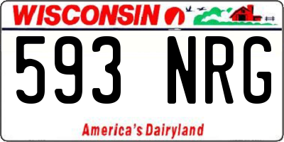 WI license plate 593NRG