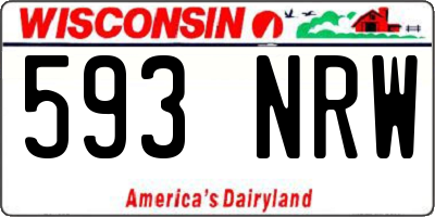 WI license plate 593NRW
