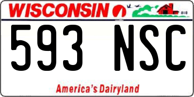 WI license plate 593NSC