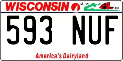 WI license plate 593NUF