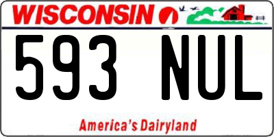 WI license plate 593NUL