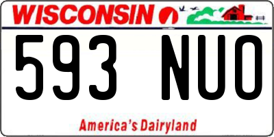 WI license plate 593NUO