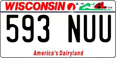 WI license plate 593NUU