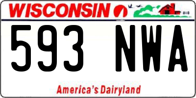 WI license plate 593NWA