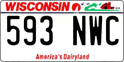 WI license plate 593NWC