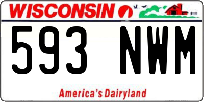 WI license plate 593NWM