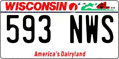 WI license plate 593NWS