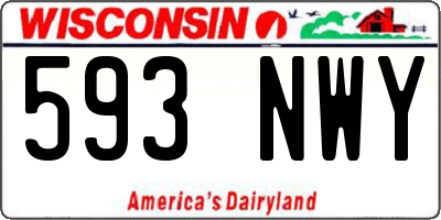 WI license plate 593NWY