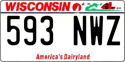 WI license plate 593NWZ