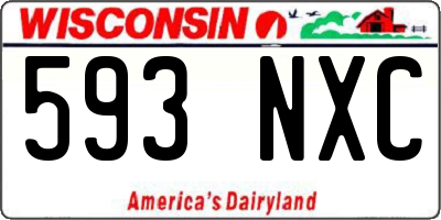 WI license plate 593NXC