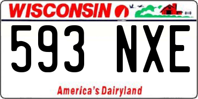 WI license plate 593NXE