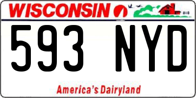 WI license plate 593NYD