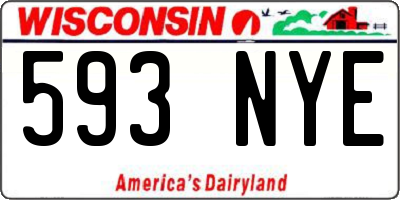 WI license plate 593NYE