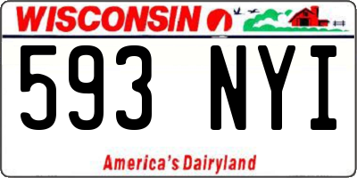 WI license plate 593NYI