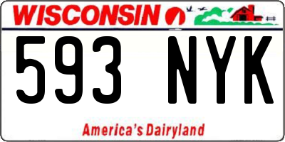 WI license plate 593NYK