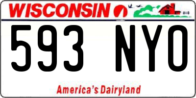 WI license plate 593NYO