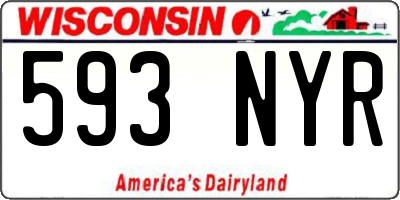 WI license plate 593NYR