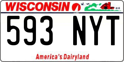 WI license plate 593NYT