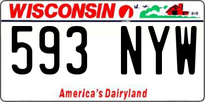 WI license plate 593NYW