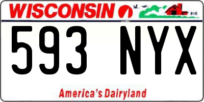 WI license plate 593NYX