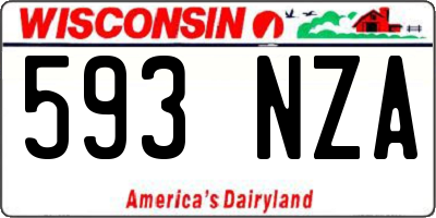 WI license plate 593NZA