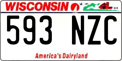 WI license plate 593NZC