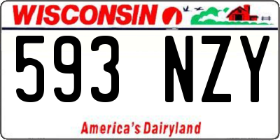 WI license plate 593NZY