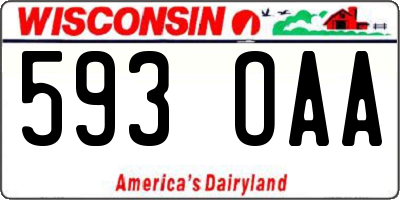 WI license plate 593OAA
