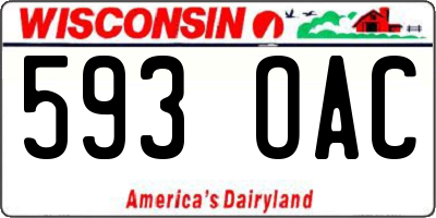WI license plate 593OAC