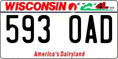 WI license plate 593OAD