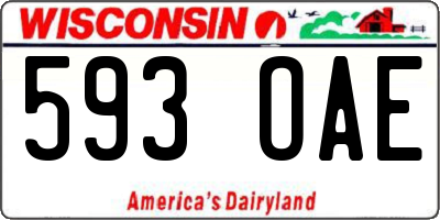 WI license plate 593OAE