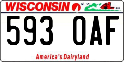 WI license plate 593OAF