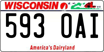 WI license plate 593OAI