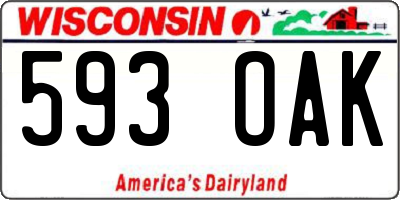 WI license plate 593OAK