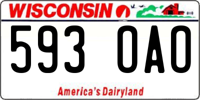 WI license plate 593OAO