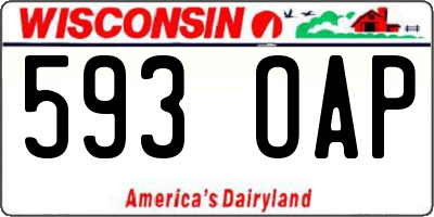 WI license plate 593OAP