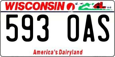 WI license plate 593OAS