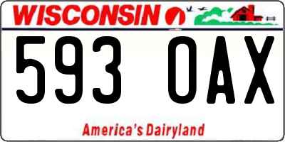 WI license plate 593OAX